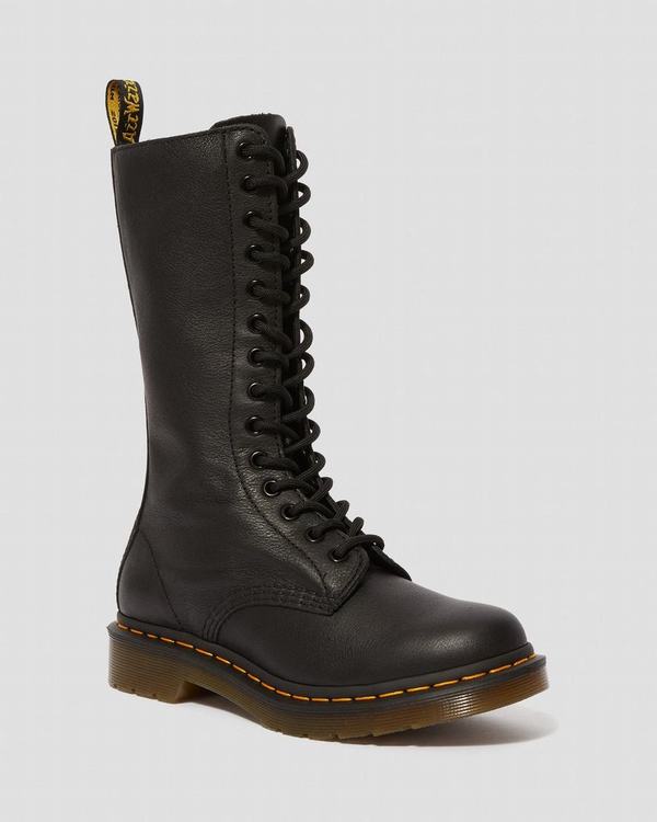 Dr Martens Dámské Vysoké Boty 1b99 Virginia Černé, CZ-731265